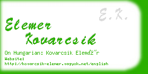 elemer kovarcsik business card